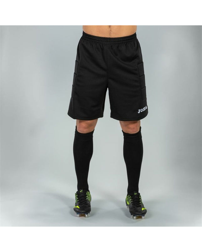 Joma Sport goalkeeper football pants, protective sport outdoor gear for soccer, black with branding details.