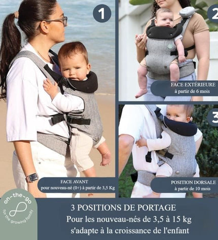Dreambaby 3-in-1 Journey adjustable baby carrier - comfortable and versatile - for newborns to children up to 15 kg