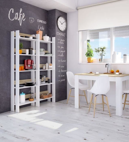 LILIAN dining table L109 x W67cm - White / Wood