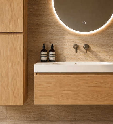 Houten badkamerkast Aqua en Wellness