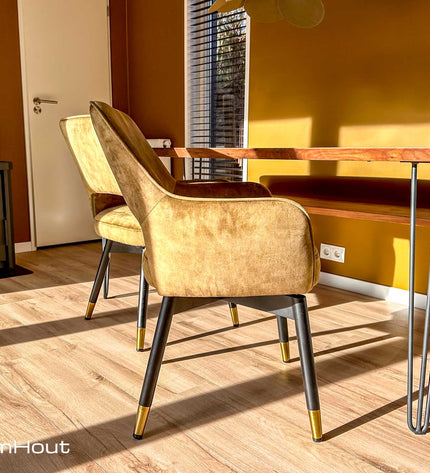 Stoel Tower Living Lenno - forest green - 2 stuks - showroommodel