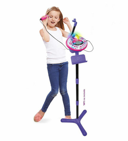 Vtech Kidi Super Star karaoke microphone toy with colorful buttons and built-in speaker for kids' electronic entertainment.