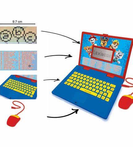 Lexibook Paw Patrol electronic toy laptop, 24x18x3 cm, colorful design with Paw Patrol characters, ideal for kids' electronic play.