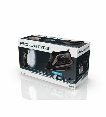 Rowenta Express Steam steam iron with 2600W power and 0.25L water tank, suitable for household ironing tasks.