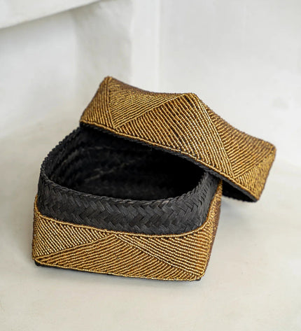 The Beaded Basket - Gold - L