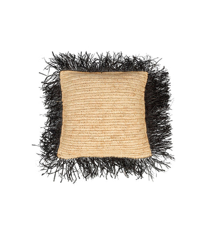 The Raffia Cushion Cover Square - Natural Black - 40x40