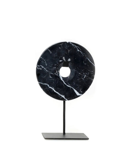 The Marble Disc on Stand - Black - M