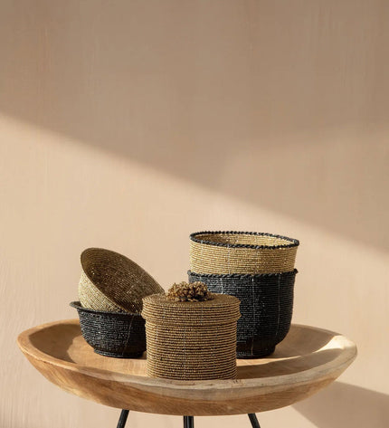The Beaded Bowl Low - Gold - S