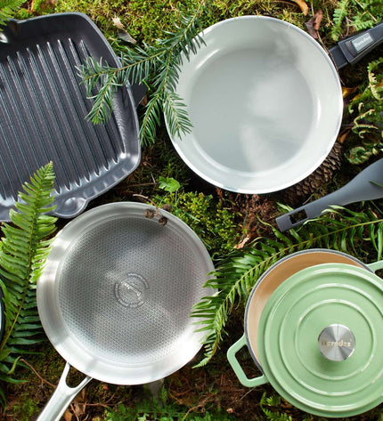 B.Green Serving Pan with Glass Lid Ø 28 cm