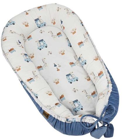 Velvet baby cocoon Giraffe/Blue