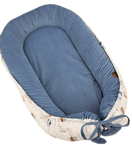 Velvet baby cocoon Giraffe/Blue