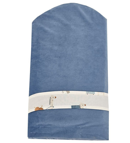 Cotton cone with velvet giraffe/blue