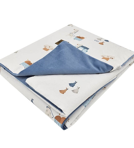 Educational blanket mat with VELVET lining GIRAFFE/BLUE