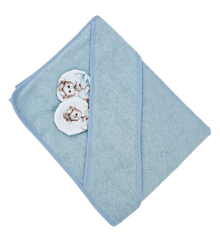 Bamboo bath cover Pilot Bear/Blue