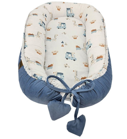 Velvet baby cocoon Giraffe/Blue