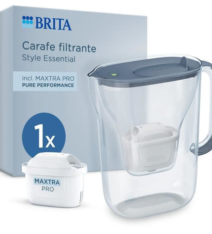 BRITA filter jug - Essential Style Mineral Blue - 2.4 liter capacity including 1.4 liters of filtered water - 1 Maxtra Pro Pure Performance filter