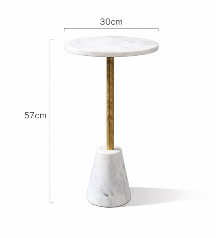 Marble Drink Table with Cone Marble Base