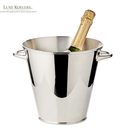 Verzilverde champagnekoeler met gravure – Edzard