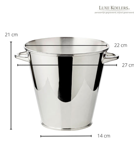 Verzilverde champagnekoeler met gravure – Edzard