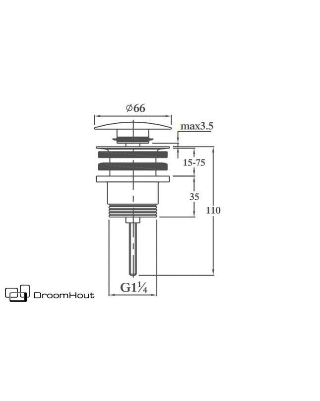 Clickwaste universeel chroom