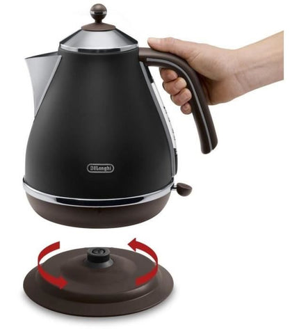 Waterkoker - DELONGHI - KBOV2001.BK - 2000 W - 1,7 L - matzwart / chocolade