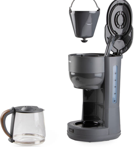 Filterkoffiezetapparaat - DOMO - DO754K - 1,25 L - 10 kopjes - Grijs / Hout