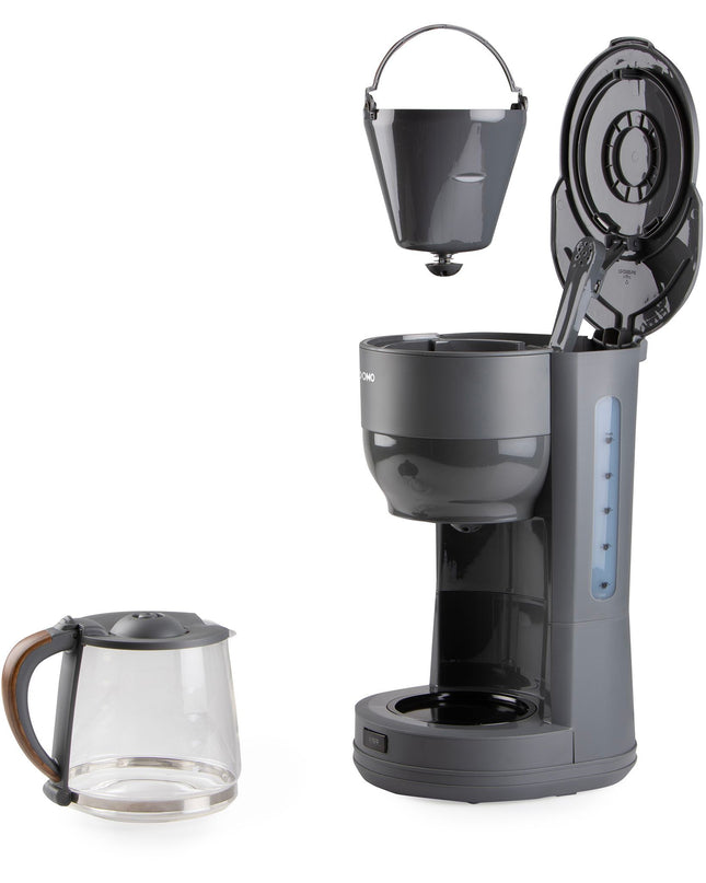 Filterkoffiezetapparaat - DOMO - DO754K - 1,25 L - 10 kopjes - Grijs / Hout