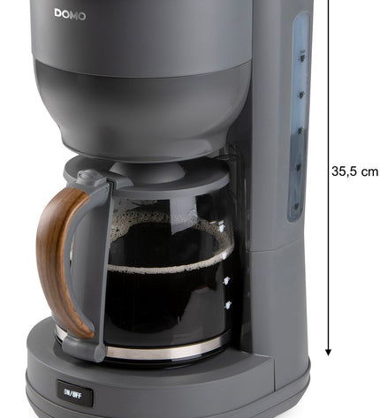 Filterkoffiezetapparaat - DOMO - DO754K - 1,25 L - 10 kopjes - Grijs / Hout