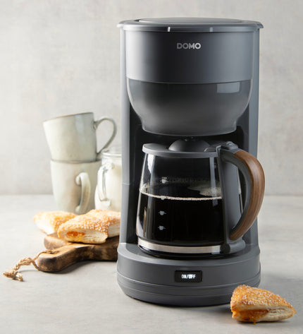 Filterkoffiezetapparaat - DOMO - DO754K - 1,25 L - 10 kopjes - Grijs / Hout