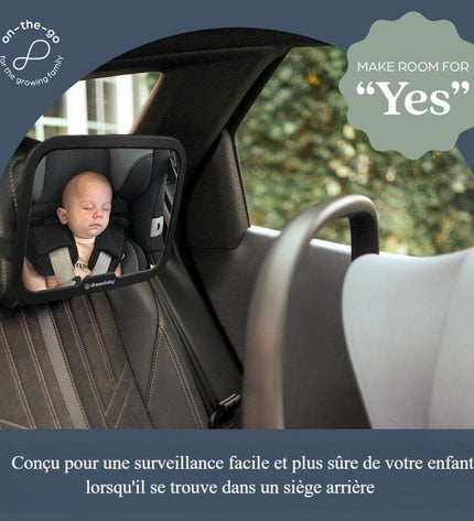 Large rectangular rear-view mirror - DREAMBABY - Adjustable for back seat - 20 x 24 cm - Black