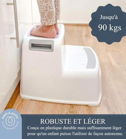 Step stool - DREAMBABY - 2 Up - Non-slip and textured - Up to 80 kg for children and adults - Grey