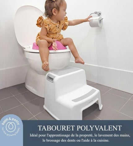 Step stool - DREAMBABY - 2 Up - Non-slip and textured - Up to 80 kg for children and adults - Grey