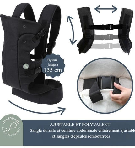 Adjustable 3-in-1 baby carrier - DREAMBABY - TRAVEL - Comfortable and versatile - From newborn to child up to 15 kg - Black