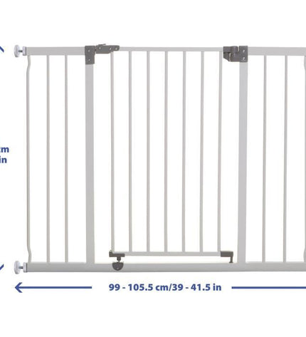 DREAMBABY Extra Large LIBERTY Safety Gate - Pressure-mounted - L 99/105.5 x H 75 cm - White