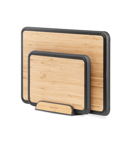 Fledge Bamboo Cutting Board Set of 2 Pieces with Holder