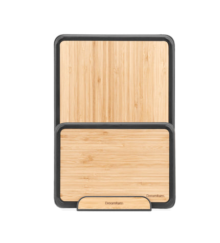 Fledge Bamboo Cutting Board Set of 2 Pieces with Holder