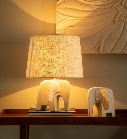 Sarafay Large Ecomix Elephant Decor - Handcrafted Fabric Inlay Sculpture | Sustainable Home Accent