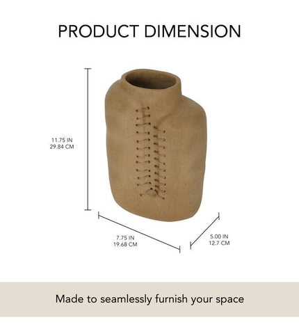 Niraan Handcrafted Ecomix Cane Vase | Sustainable Boho Modern Home Decor | Eco-Friendly Floral Accent Piece