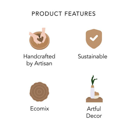 Niraan Handcrafted Ecomix Cane Vase | Sustainable Boho Modern Home Decor | Eco-Friendly Floral Accent Piece