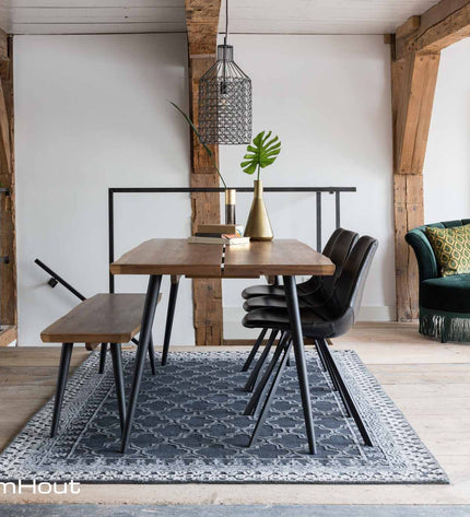 Eettafel noten Dutchbone Alagon (ook met eetkamerbank)