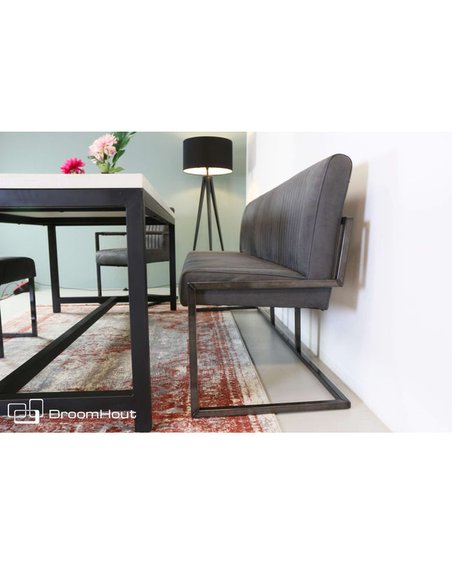 Eetkamerbank Tower Living Ferro antraciet 155 cm