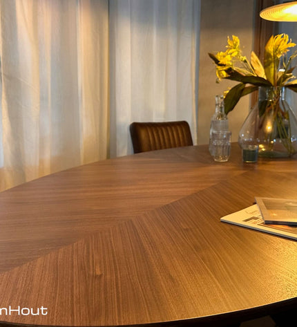 Ovale eettafel DroomHout Fort Oval - 240 cm x 120 cm - showroommodel