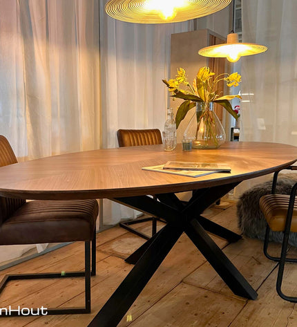 Ovale eettafel DroomHout Fort Oval - 240 cm x 120 cm - showroommodel
