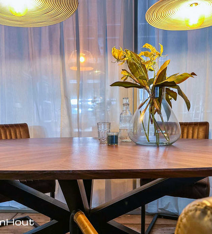 Ovale eettafel DroomHout Fort Oval - 240 cm x 120 cm - showroommodel
