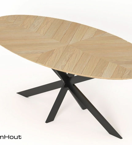 Ovale eettafel DroomHout Fort Oval - 240 cm x 120 cm - showroommodel
