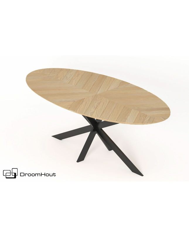 Ovale eettafel DroomHout Fort Oval - 240 cm x 120 cm - showroommodel