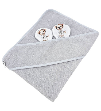 Bamboo bath cover GARDENER BEAR/GREY