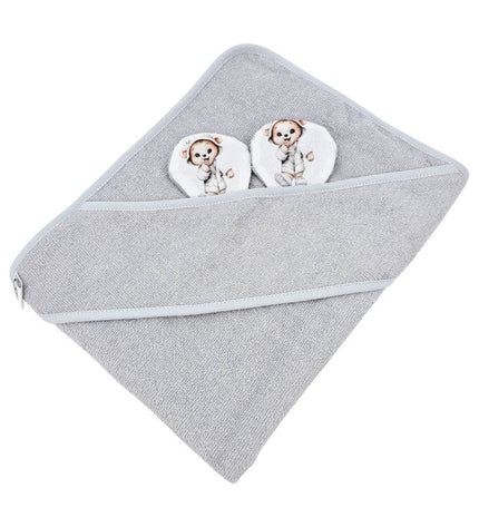 Bamboo bath cover GARDENER BEAR/GREY