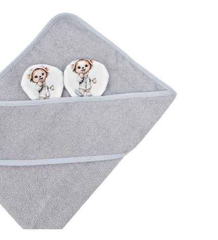 Bamboo bath cover GARDENER BEAR/GREY