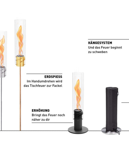Spin Ambient Lantern Ground Stake Both Sizes 3-piece Oak
